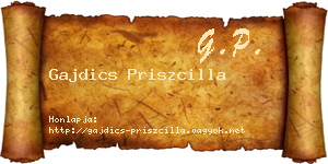 Gajdics Priszcilla névjegykártya